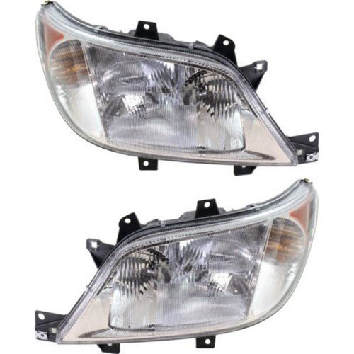 Halogen Headlight Set For 2003-2006 Dodge Sprinter 2500 Left and Right with Bulb