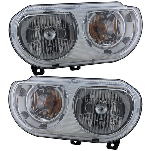 CAPA Halogen Headlight Set Left and Right For 2009-2014 Dodge Challenger
