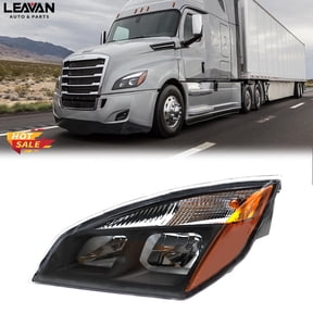 Leavan Black Driver Side Headlight Assembly w/Bulbs Fit for Freightliner Cascadia 2018-2024, Driver Side Headlamp Head Light Lamp Housing