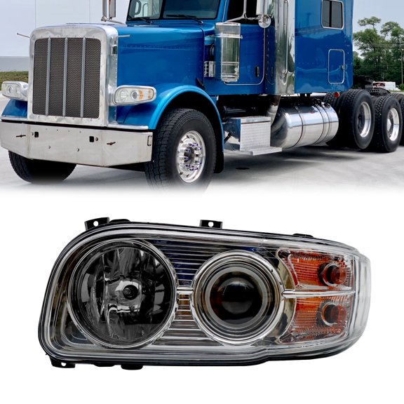 Left Halogen Headlight Assembly Compatible With Peterbilt 388 389 2008-2018