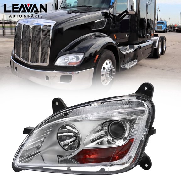 Left Halogen Headlight Assembly Compatible With Peterbilt 579 587