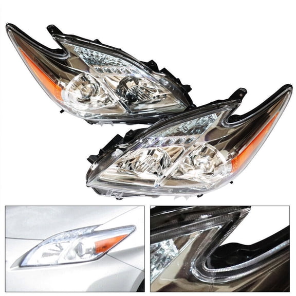 Halogen Headlights Assy Set For 2010-2011 Toyota Prius Left+Right Side Headlamps