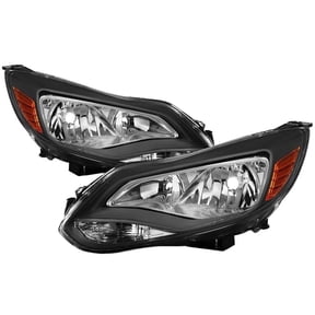 Halogen Headlights For 2012-2014 Ford Focus w/o Bulbs Black Left+Right Pair