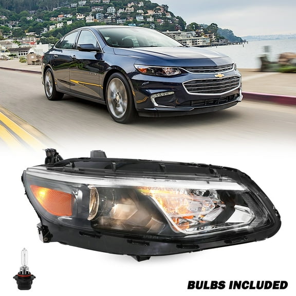 Halogen Headlights For 2016-2018 Chevy Malibu Right Passenger RH W/bulbs 16-18