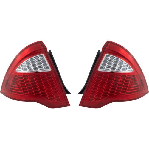 Halogen Tail Light Set For 2010-2012 Ford Fusion Clear & Red Lens 2Pcs