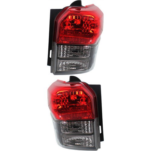 Halogen Tail Light Set For 2010-2013 Toyota 4Runner Clear/Red/Black Int 2Pcs