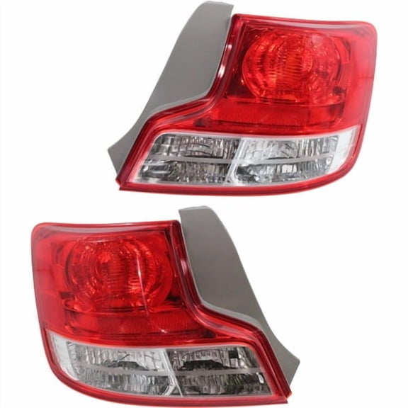 Halogen Tail Light Set For 2012-2013 Scion tC Clear & Red Lens 2Pcs