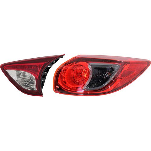 Halogen Tail Light Set of 2 For 2013-16 Mazda CX-5 Right Inner & Outer with Bulb