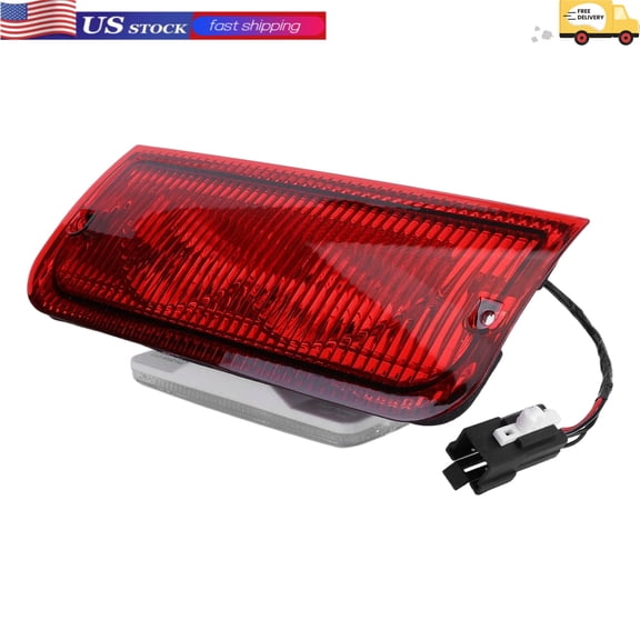 Halogen Third Brake Light Assembly for Ford E-series 1992-2022 Waterproof Plastic Red Housing 3rd High Mounted Stop Lamp Rear Center High Level Brake Light