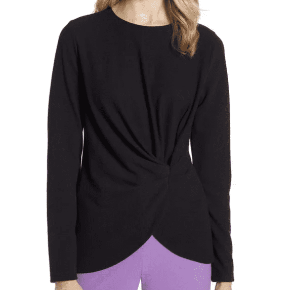 Halogen Twist Detail Top in Black, Size M