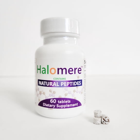Halomere Natural Peptides 60 Small Tablets - Gluten-Free, Vegan, Boosts Joint and Bone Health, Aspartame-Free