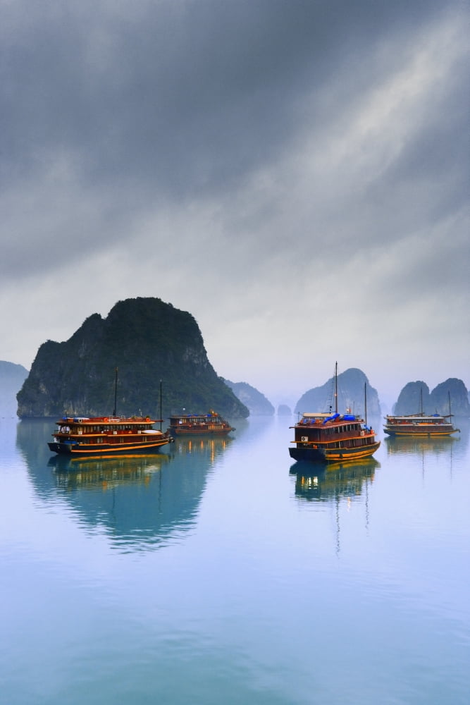 Halong Bay Vietnam Canvas Art - Carson Ganci Design Pics (22 x 34)