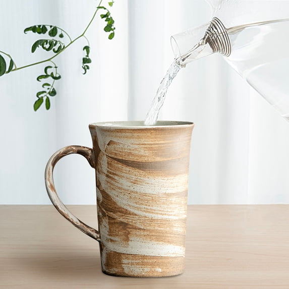Halons Ceramic Coffee Mug 10.5oz (310ml) | Japanese Style Gold Cup with Comfortable Handle, Thick Rim for Heat Retention, Microwave & Dishwasher , Ideal for Home or Office Use, Unique Gift Option