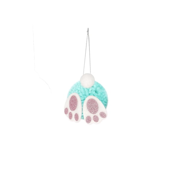 Halons Easter Decor Bead Garland - Wooden Wall Hanging Ornament, Bunny Bead String Decoration, Rustic Home Interior Accent for Living Room/Entryway (11x7.5in, 3oz)