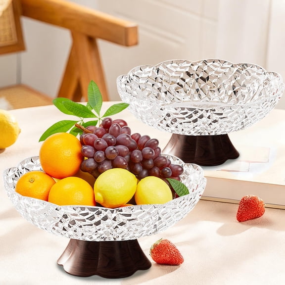 Halons Fruit Plate Plastic 9.84 Inch Multicolor | Lightweight Snack Tray with Detachable Base, Draining Design for Living Room, Coffee Table, Candy or Upscale Appetizer Serving | Durable Household