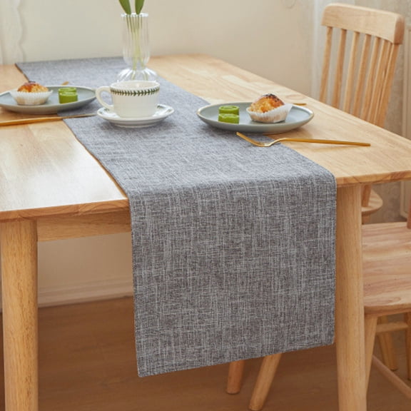 Halons Long Table Runner - Sheer Polyester Tablecloth, Decorative Table R for Wedding/Birthday/Party, Lightweight 0.73lb, Multiple Colors (82.7x11.8in) Long Table Runner - Sheer Polyester