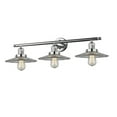 thumbnail image 1 of Halophane Polished Chrome Three-Light LED Bath Vanity with Halophane Cone Glass, 1 of 1