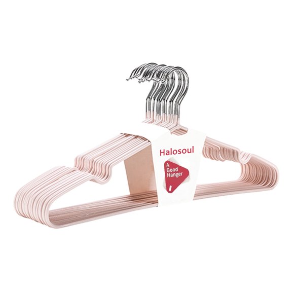 Halosoul Clothes hangers, 10 Pack Ultra Thin Non Slip Clothes Hanger Space Saving Coat Hangers