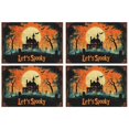 thumbnail image 1 of Haloween Scary Night Moon Black Dead Tree Gothic Castle Pumpkin Linen Place Mats Set Of 4 12x18 Inch Halloween Table Mat Heat-Resistant Washable Durable Place Mat for Party Kitchen Dining Home Decor, 1 of 6