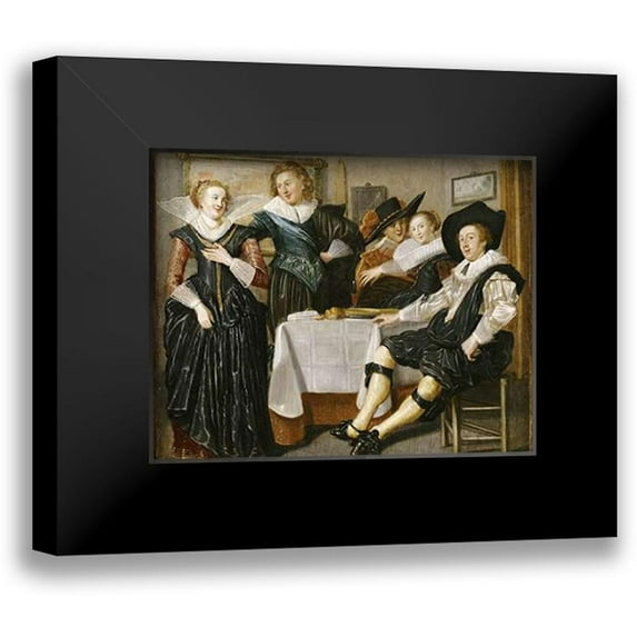 Hals, Dirck 18x15 Black Modern Framed Museum Art Print Titled - A Merry Company In An Interior