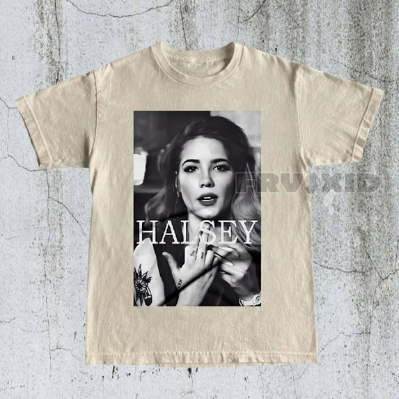 Halsey Shirt, Vintage Music Band Tee, Concert Merchandise T-Shirt, Unisex Graphic Tee, Music Artist Apparel, Fan Gift for Music Lovers,Sand Color,Size L