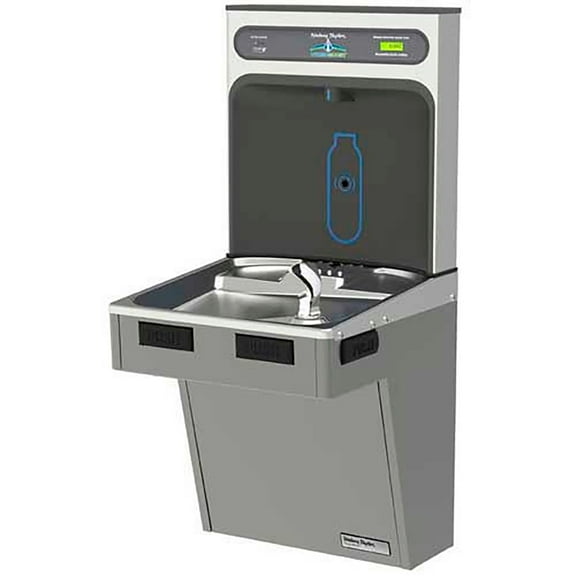 Halsey Taylor HTHB-HAC8PV-NF Water Cooler with HydroBoost Water Refilling Station, Light Gray
