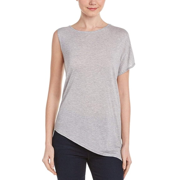 Halston Asymmetric Solid Top Women/Adult shoe size Large Large Casual ZAJ111178-HEATHERGRY Heather Gray