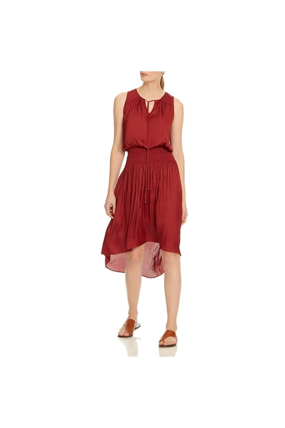 Womens Sleeveless V-Neck Midi Dress