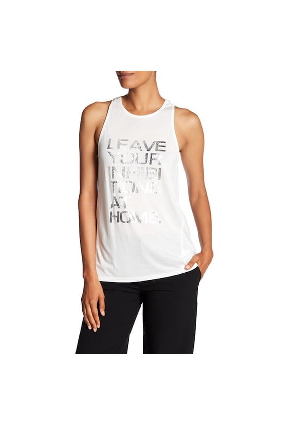 Racer Back Tank Leave Your Inhibitions Women/Adult shoe size Small Small Casual ZAA111207P-WHTSL White/Silver