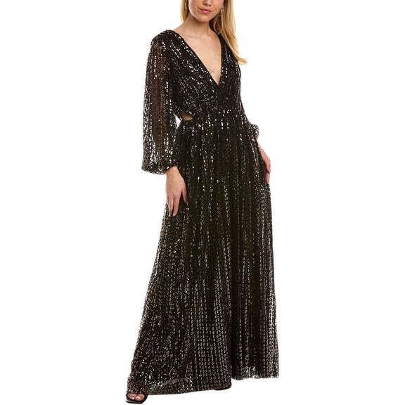 Halston Womens Madelyn Gown, 0, Black