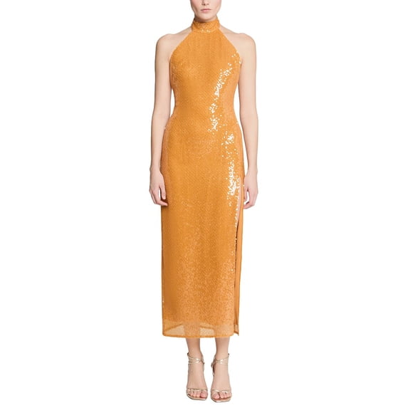 Halston womens Alva Sequin Midi Dress, 10