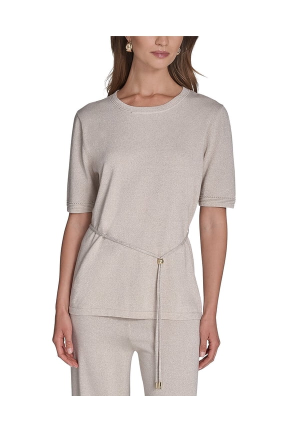 womens Belted Short Sleeve Sweater, xs