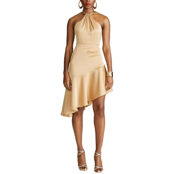 Halston womens  Beverly Satin Fit & Flare Dress, 6