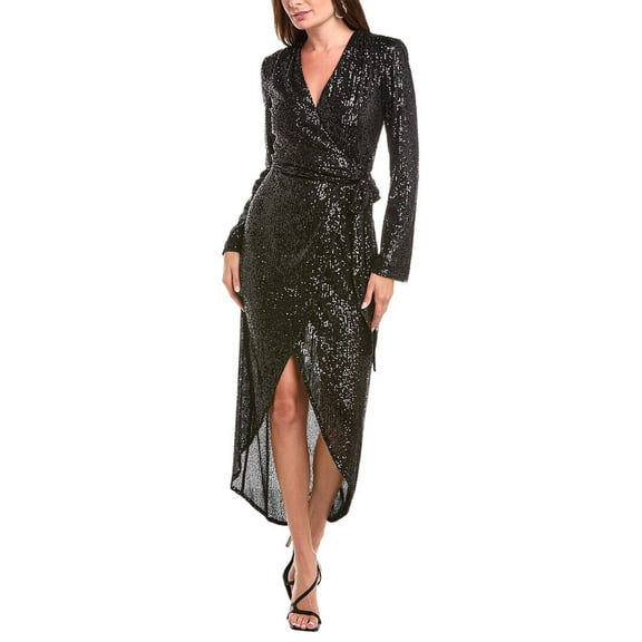 Halston womens  Falan Sequin, 4, Black