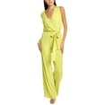 thumbnail image 1 of Halston womens  Felix Jersey Jumpsuit, 0, Yellow, 1 of 3