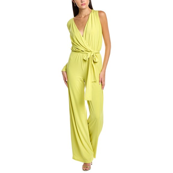Halston womens  Felix Jersey Jumpsuit, 0, Yellow
