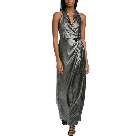 Halston womens Gweneth Gown, 2, Black