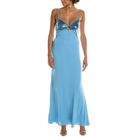 Halston womens  Kasen Gown, 2, Blue