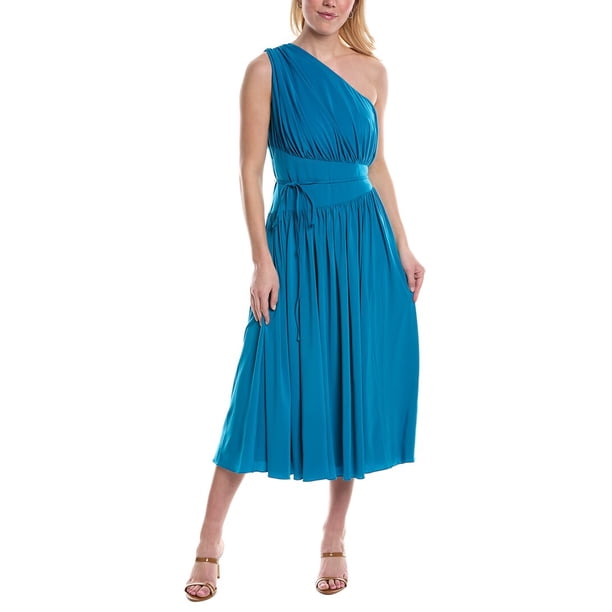 halston blue dress Francine Satin Gown 2 / Oceanic Blue