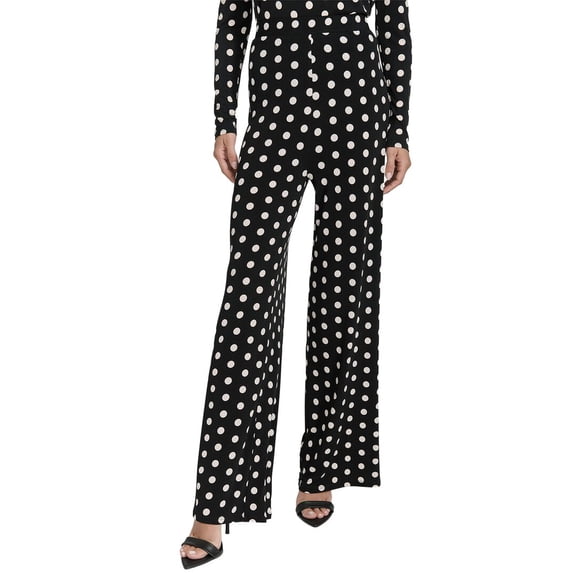 Halston womens Polka Dot Wide Leg Pant, s