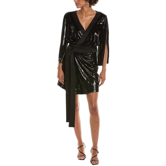 Halston womens  Saga Cocktail Dress, 2, Black