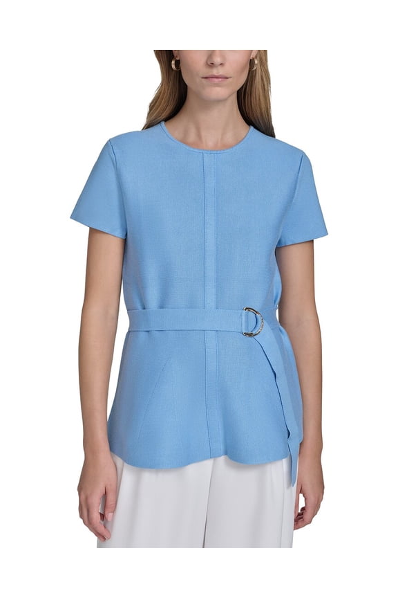 womens Short Sleeve Belted Sweater, s