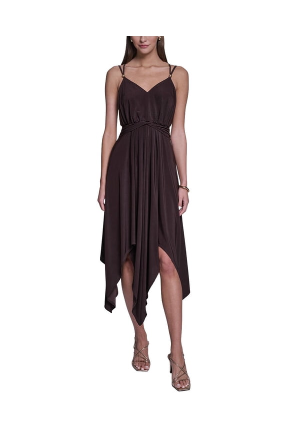 womens Spaghetti Strap Midi Dress, 6