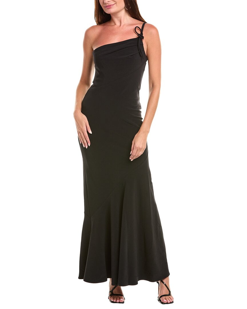 black halston dress Esther Gown In Crepe And Satin