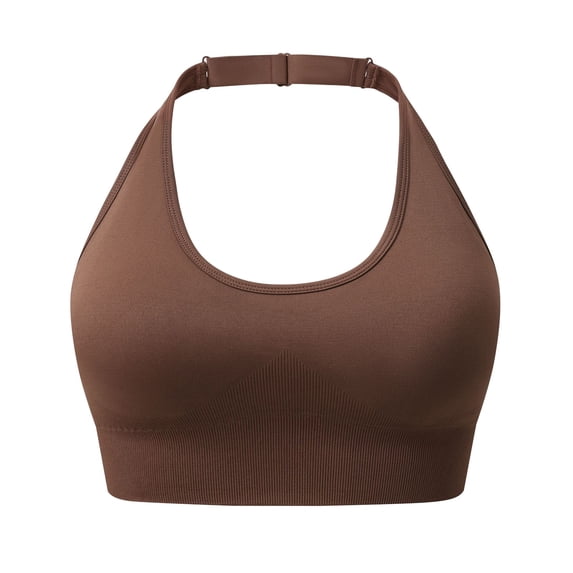 Halter Bra V Neck Halter Bra Light Support Back Bra Lift Support Bra Posture Support Bra Comfort Back Bra Bras for Women Full Coverage Wireless Bra Medium Support Back Bra