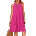 thumbnail image 1 of Halter Dress For Women Midi Sundress Lace Crochet Sleeveless Cover Ups A-Line Tiered Swing Summer Casual Dress Cogild, 1 of 3