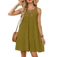 thumbnail image 1 of Halter Dress For Women Mini Sundress Lace Crochet Sleeveless Cover Ups A-Line Tiered Swing Summer Casual Dress, 1 of 3