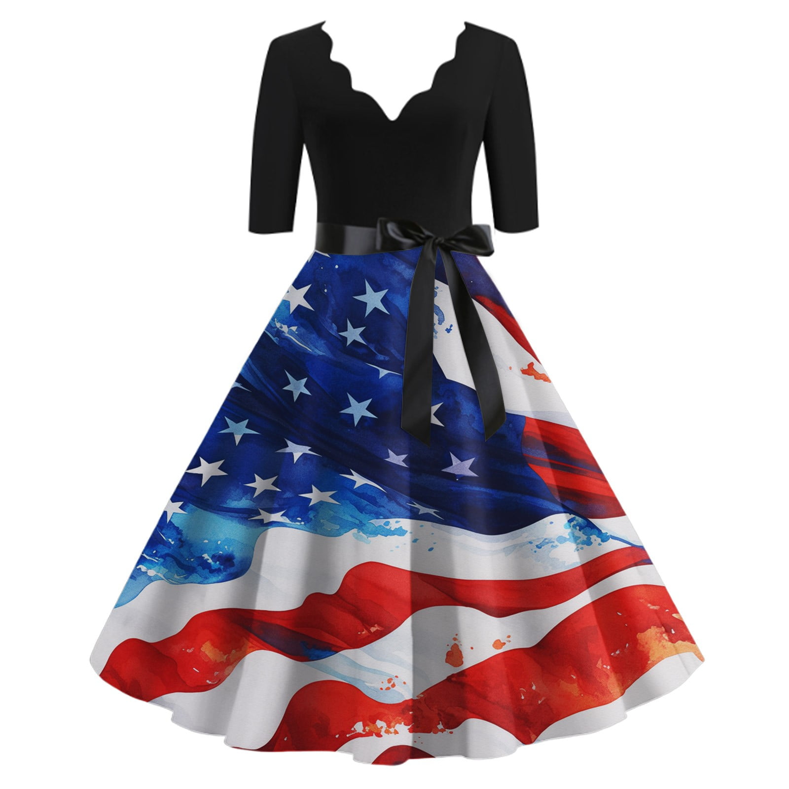 Halter Dresses For Women, 4Th Of July 50S Prom Dress Casual V Neck ...