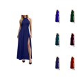 thumbnail image 1 of Halter Dresses for Women Sleeveless Slim Fit Slit Flowy Maxi Dress Formal Evening Gown Wedding Guest Dress, 1 of 5