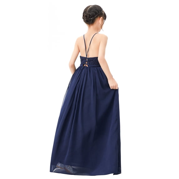 Ekidsbridal Halter Lace Criss-Cross Back Flower Girl Dress Formal Photoshoot Junior Pageant Ballroom Dance Gown L248 12